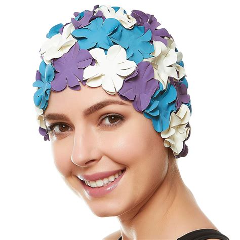 swim cap floral